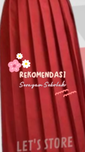 Rok panjang anak SD merah model lipat dari atas/bawahan seragam sekolah dasar/bahan twis licin halus