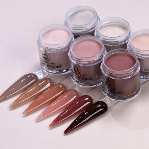 6Pcs/Set Burgundy Mocha Brown Nail Acrylic Powder Autumn&Winter Colors Nails Polymer for Nail Art Extension/Carving/Dipping Dust