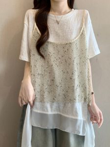 Áo Blouse Giả Hai Mảnh Dễ Dàng Che Bụng Giúp Gầy