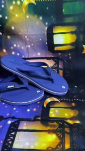 MIZEO STREET Sandal Jepit Pria Rubber Polos Stripe Merah Hijau Lentur M023 Biru