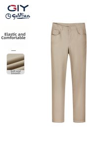 GYgoldlion | Elastic Breathable Slim Fit Mens Trousers