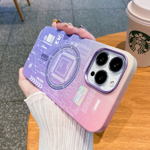 FLOVEME Matte Gradient Phone Case For iPhone 14 13 12 Pro Max 14 Plus Magnetic Wireless Charging Luminous Anti-drop Back Cover For iphone 14 13 12