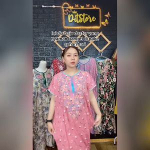 Daster Bordir Ditafashion Katun Rayon Viscose Premium Busui Frendly Tassel