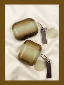 เคส Airpods4 แบบกันรอยสีไล่เฉดสีเขียวกาแฟ ไร้สาย Bluetooth รุ่น Apple pro รุ่นที่ 2 3 4 5 ปกป้อง Airpods4 แบบนิ่ม TPU