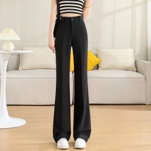 JIANGLU | High Waist Wide Leg Pants Womens Spring Autumn Thin Style Slimming Trousers Drapey Casual Micro Flared Pants Fashionable