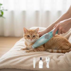 Teekland Vacuum Dog Paw Trimmer Low Noise Paw Trimmers for Dogs Feet with Hair Suction Safety Cordless Electric Dog Clippers for Grooming Rechargeable Cat Shaver for Paws Ears Face