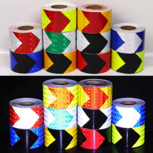 3M Reflective Material Adhesive Tape Fluorenscent Yellow Red Arrow Stickers Decal Motorbike Night Cycling Safety Reflector Tapes