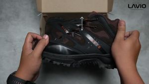 SEPATU PRIA BOOTS SAFETY LOW PENDEK KERJA PROYEK GUNUNG HIKING LAVIO LEACHER KUALITAS TERJAMIN LION KING FOOTWEAR INDO