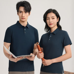 Áo Thun Polo Tay Ngắn Bằng Lụa Băng Thêu Logo Doanh Nghiệp Làm Việc Thường Ngày Thời Trang Mùa Xuân Rộng Rãi Phong Cách Thành Phố