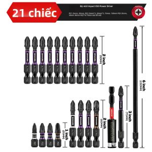 Bộ Tua Vít Từ Tính Geinxurn Impact Các Cỡ PZ1 PZ2 PZ3 Thép Hợp Kim Kèm Hộp Đựng Và Bộ Dụng Cụ Sắp Xếp.