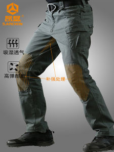 กางเกงทำงานผ้าฝ้ายแท้สำหรับผู้ชาย กางเกงขายาวสำหรับเล่นกีฬากลางแจ้ง ระบายอากาศได้ดี ป้องกันน้ำ กางเกงขายาวสำหรับเดินป่า ฤดูใบไม้ผลิและฤดูใบไม้ร่วง