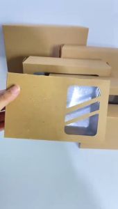 PAPER LUNCH BOX 50 PC - LUNCH BOX KRAFT COKLAT LAMINASI - BOX KERTAS MAKANAN FOOD GRADE