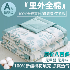 100% Pure Cotton Crystal Home Textile Summer Cool Quilt Washable Air Conditioner Quilt Single Thin Summer Comforter