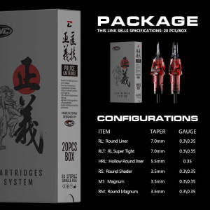 (Buy 5 Get 1) CNC 20Pcs Premium Tattoo Cartridge Needles: 10=0.30mm RL/RS/M1/RM Soft Rebound Membrane Body Skin Tools