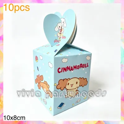 10pcs Kawaii Sanrio Donut Candy Box Kuromi Melody Cinnamoroll Paper Gift Box Birthday Party Pack