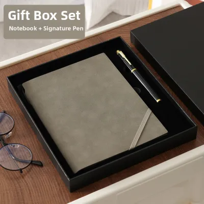 Retro A5 Business Notebook Soft Leather Bound with Tie Thickened Diary Notebook for Office Meetings Record Keeping Simple Design for Students