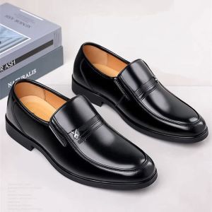 Autumn Mens Slip-On Casual Loafers Business Leisure Youth Formal Shoes Fashionable Bean Leather Shoes Comfortable Breathable