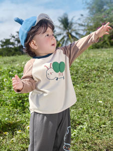 Cute Baby Girls Long Sleeve Cotton T-Shirt Boys Kids Fashionable Base Shirt Toddler Childrens Clothing Autumn Season Pure Cotton