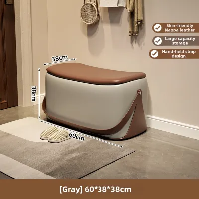Nordic Creative Sofa Bench Household Living Room Leather Stool Light Luxury Footrest Saddle Storage Makeup Stool YD-03