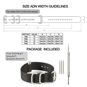 Dây Nylon Chịu Lực Cao Thương Hiệu 18Mm 20Mm 22Mm 24Mm Đồng Hồ Zulu Nhẫn Nhẫn Khóa Cho Seiko Số 5 Citizen Casio Seagull Thắt Lưng Vải Bố