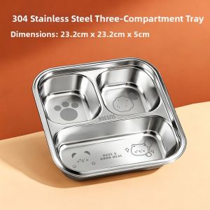 XIAOCHUSHU | Stainless Steel Partitioned Lunch Box Large Capacity