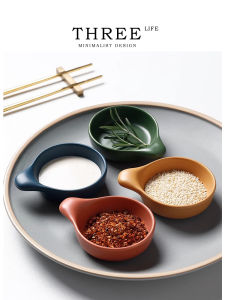 Tlife Ceramic Dipping Sauce Dish Nordic Style Irregular Shape Macaron Colored Home Use Dining Set Water Drop Shape Sauce Plate