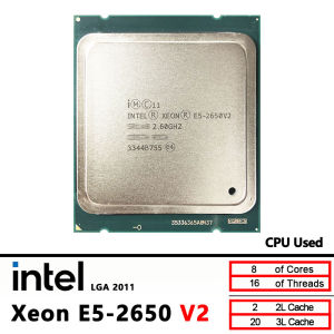 Intel | Intel Xeon 2650V2 E5 2650 V2 Used 8-Core 2.6 GHz 95W CPU Processor LGA 2011