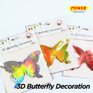 DIY 3D Butterfly Decoration Silver Gold Metallic Colours Wall Vase Handicraft