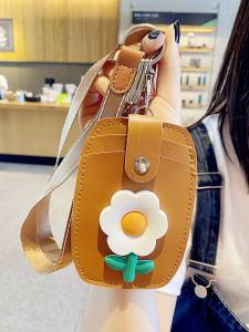 Cute Lilies INS Style Student Campus Card Holder Lanyard Metrorail Card Protection Cover for Girls School ID Meal Card