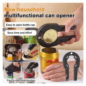 Kitchen Multi-Function Magnetic Bottle Opener Telescopic Can Opener Non-Slip Labor-Saving Can Opener Artifact Cap Screwing Tool