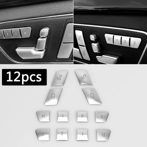 1 Set for Mercedes Benz C E Class W204 W212 Car Inner Door Seat Memory Lock Button Trim Cover Sticker Car Decoration Accessories