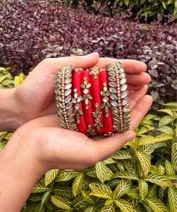 Premium Silk Thread Bangles Red/ Deepawali gifts/ Pooja gifts/ return gifts/ return favours / Diwali gifts / ndian Bangles with Kundan