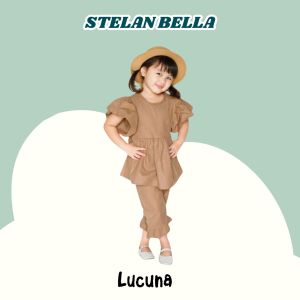Setelan Anak Linen Smilee Bella Warna Coklat Size 1-5