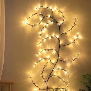 Rattan Ball String Lights 2.5M 144 LED 220V 1500LM Energy Saving for Home Garden Party Wedding Warm White