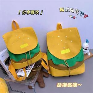 Balo Dung Tích Lớn Hoạt Hình Dễ Thương Cho Học Sinh Nữ Túi Đeo Vai Đôi Hình Bánh Hamburger Túi Du Lịch Học Sinh