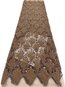 New Style African Sequins Lace Fabric High Quality French Beaded Lace Fabric Wine Red Nigerian Bridal Wedding Dress Sewing Fabrc