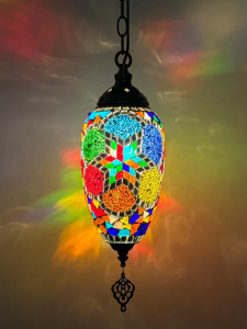 1 Global Turkish Pendant Light Led Stained Glass Mediterranean Ceiling Lighting Kitchen Bar Entrance Corridor Indoor Hanging Lamps
