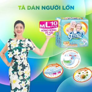 {Hàng chính hãng} Tã dán người lớn Gwen size M/L10 miếng (Combo 10 gói)