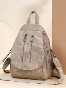 กระเป๋าเป้สะพายหลังผู้หญิง PU หนังนิ่ม แฟชั่น กระเป๋าสะพายข้างแบบสะพายข้าง กระเป๋าเป้สะพายหลังแบบลำลอง กระเป๋าสะพายไหล่แบบลำลอง