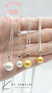 KC Jewelry S925 Sterling Silver Pearl Pendant Necklace