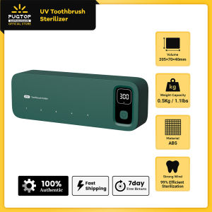 (Local Delivery) PUGTOP UV Toothbrush Sterilizer Rechargeable Fast Drying Wall-mounted Tooth Brush Holder With LED Display For Bathroom