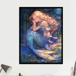 Mermaid Diamond Painting Deep Sea Mermaid Princess Prayer 2024 New Kids DIY Handmade Diamond Cross Stitch Bedroom