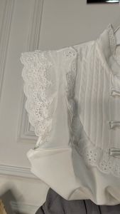 Setelan Anak Perempuan Import Cantik 3 Pita Renda Lengan Kerah Tinggi Variasi Rok Mini