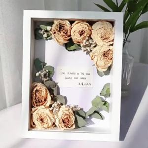 Rafayel กล่องใส่ดอกไม้ กรอบรูป DIY กรอบรูปดอกไม้แห้ง สไตล์เรโทร สําหรับตกแต่งบ้าน