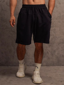 plus Size 300 Pounds Fitness Shorts Mens Loose Versatile Solid Color Retro Sports Casual Five-Quarter Length Pants