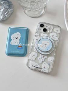 เคสโทรศัพท์แบบแม่เหล็กอะคริลิกใส ดีไซน์น่ารักของสัตว์เลี้ยง สำหรับ iPhone 17/16/15 pro Max รุ่นใหม่ พร้อมขาตั้งโทรศัพท์