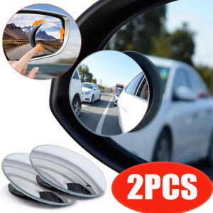 2ชิ้น HD จุดบอดเวลาขับรถยนต์สปอตกระจก360กระจกนูนมองหลังแบบไร้กรอบหมุนได้มุมกว้างจอดรถอุปกรณ์ตกแต่งรถยนต์กระจกไร้ขอบ