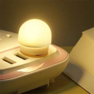 USB Plug Lamp Computer Mobile Power Charging USB Small Book Lamps LED Eye Protection Reading Light Mini Mushroom LED Night Light