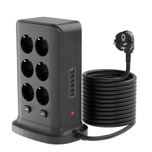 PD AC QC3.0 USB Fast Charger Adapter 2/3M Extension Cable EU plug Quick Charge 3000W Power Socket Switch
