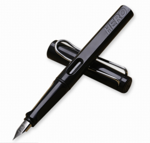 HERO fountain pen 0.5mmor 0.38mm nib(BLACK)